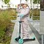Детский Трехколесный Самокат MAXISCOO "Baby",  Черный с Бирюзой, Со Светящимися Колесами (2021) — фото 2