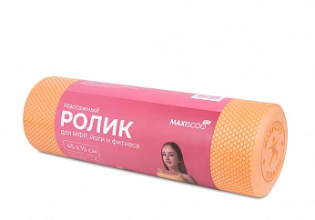 Массажный Ролик MAXISCOO FIT для МФР, Йоги и Фитнеса, 45см, Персиковый (MSF-FR-350524-45-PCH)