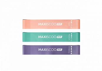 Набор Фитнес Резинок MAXISCOO FIT с Мешком для Хранения, 3 шт