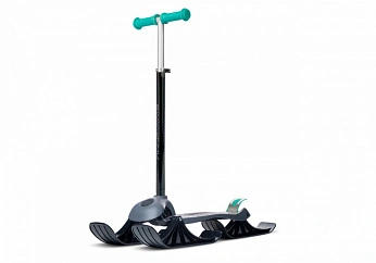 Детский Трехколесный Самокат с Лыжами MAXISCOO "Next", Зеленый (2023)