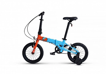 Велосипед Детский Складной Maxiscoo S007 PRO 14''  Синий с Оранжевым (2024)